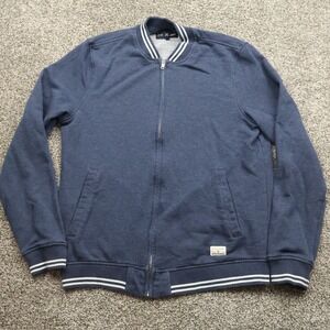 Mark McNairy Jacket Mens Medium‎ Blue Bomber Cotton Polyester Casual Outerwear